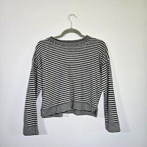 Madewell Classic Striped Crop Top Long Sleeve Shirt – Size Large